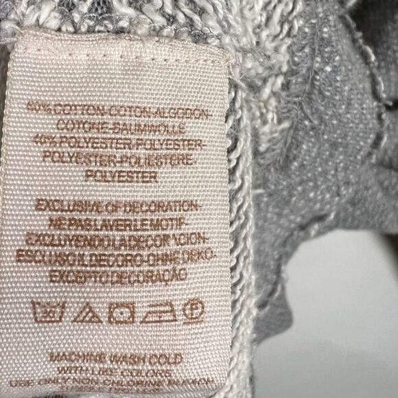 Free People Oversized Split Boatneck Bell Sleeve Crotchet Hi-Lo Raw Hem Thermal - Picture 5 of 5